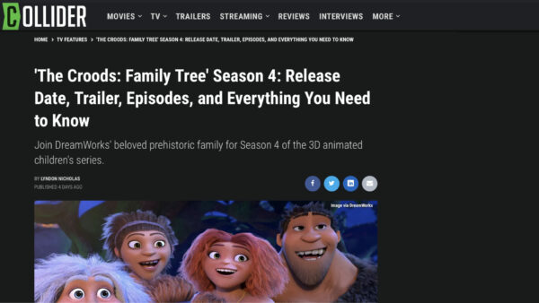 Collider: 'The Croods: Family Tree' Season 4